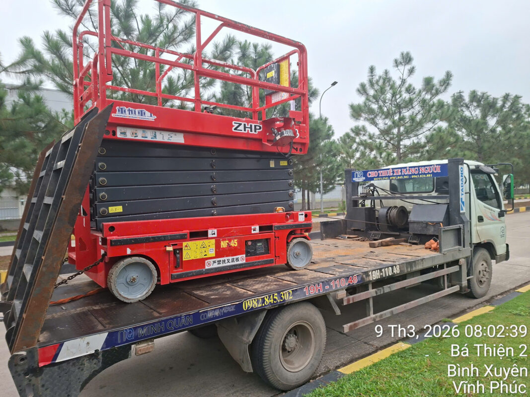 Công ty TNHH đầu tư công nghệ Minh Quân – Dịch vụ cho thuê xe nâng người tại Vĩnh Phúc…